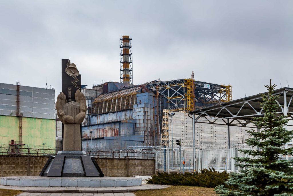 Fotografie chráněné zóny v černobylské elektrárně.